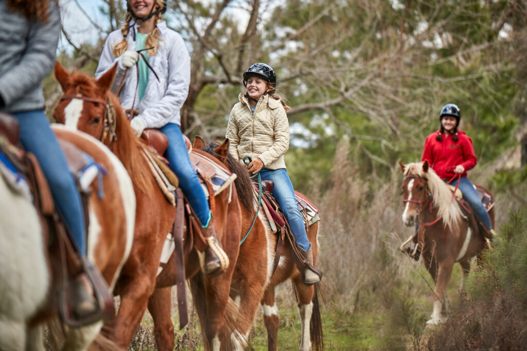 Riding horses at Trevor Rees-Jones Scout Camp
